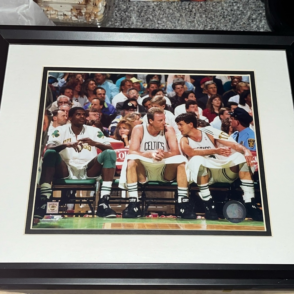NBA Boston Celtics Framed Team Bench Photo - Green White Black